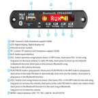 2*40W 80W Amplifier Bluetooth MP3 Decoder Board Handsfree mp3 Player 5V-26V 12V Car FM Radio Module AUX TF/U-Disk For Speaker