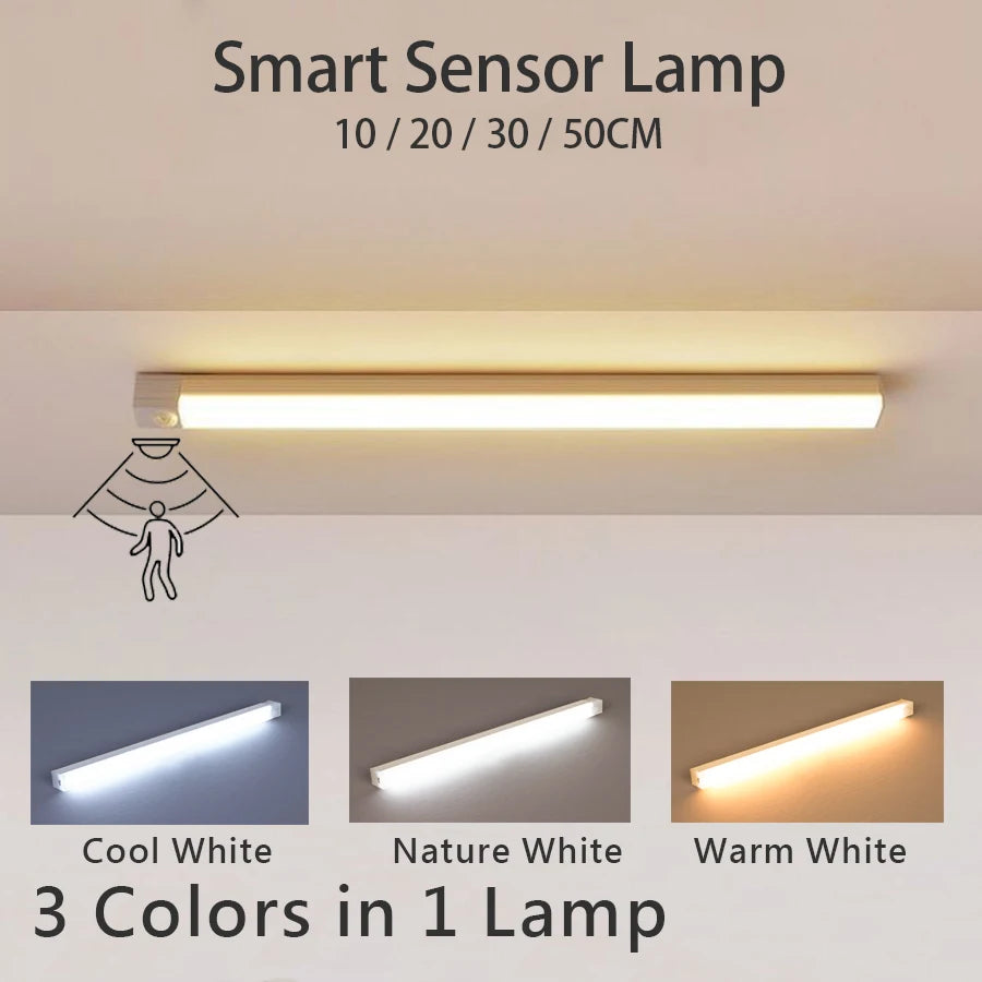 Wireless Rechargeable LED Night Lights Motion Sensor Lights Closet Kitchen Night Lights Bedroom Sensor Light Cabinet Stair Light
