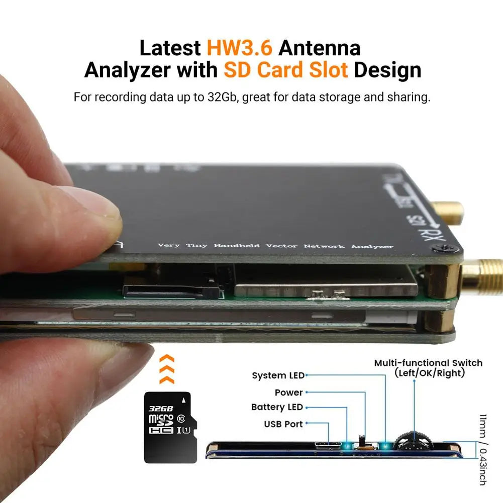New NanoVNA Plus Vector Network Analyzer 50kHz-2.7GHz Portable Handheld VNA with Touch Screen Antenna Analyzer  S Parameters
