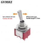 2PCS Flat Handle 6mm Panel Mount Mini Toggle Switch 3/6Pin 2/3 Positions ON OFF ON Locking Momentary RC Model Remote Controlller