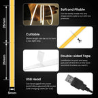 5V USB COB Led Strip Light 320 Leds/M White/Red/Green/Blue/Ice Blue/Pink PCB 3MM 5MM 8MM Flexible Ribbon Night Lamp TV Backlight