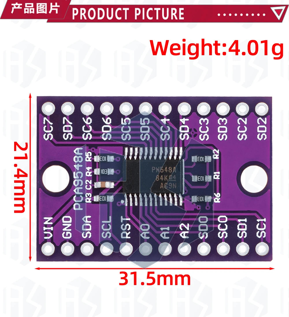 PCA9548 TCA9548A I2C Multiplexer Module – 1-to-8 Channel Expansion Board for IIC Bus (8-Way)
