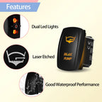 Marine Boat Rocker Switch 12/24V Orange Backlit Anchor Beacon Up Down Button ON OFF/ON OFF ON Momentary Toggle Switch Waterproof