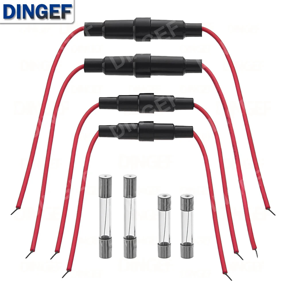 5PCS 5*20mm 6*30mm Glass Fuse Holder Screw Type 5X20mm with 22AWG Wire Cable 250V 5X20MM Glass Fuse Tube Fuse Casing