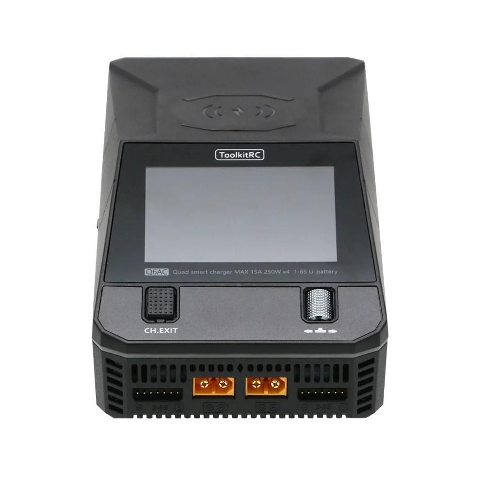 ToolkitRC Q6AC 400W/ DC 1000W 4CH Smart Balance Output Built-in 65W USB Output 15W Charger With Wireless for 1‑6S LiPo Batter