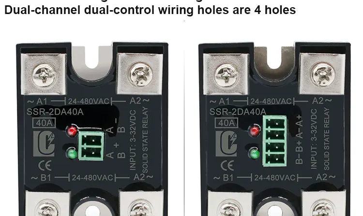 LCTC Solid State Relay SSR 10A 25A 40A DC To AC Single Phase Dual Channel Single Control Or Dual Channel Dual Contro 24-480VAC
