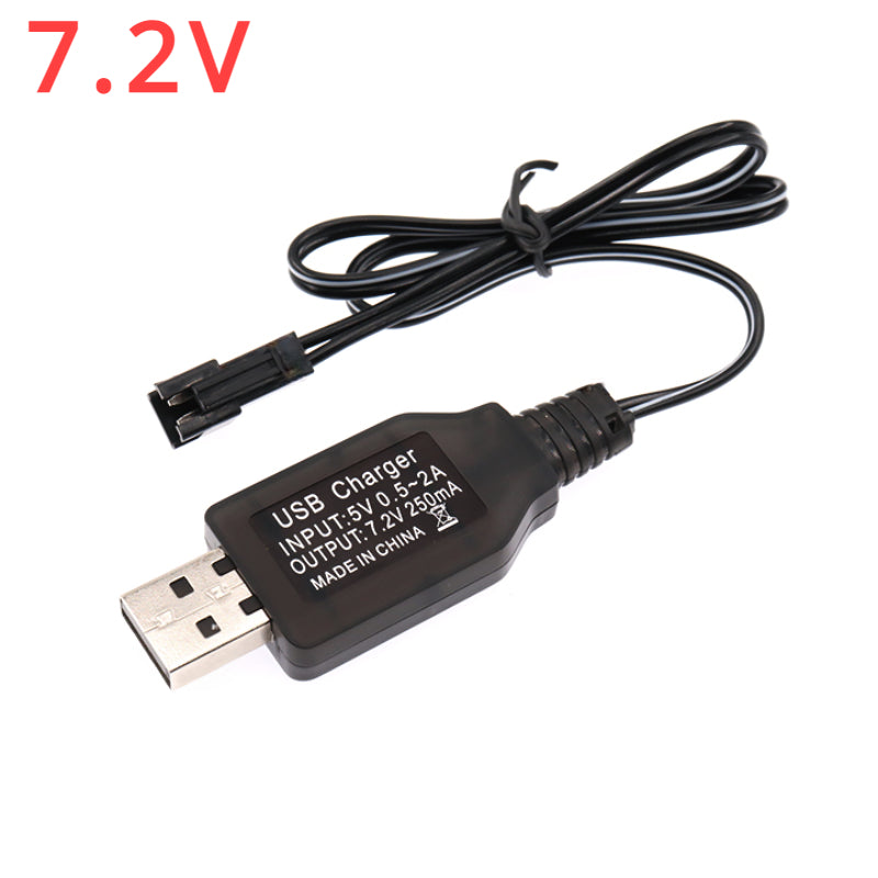 5V to 3.7/4.8/6/7.2/8.4/9.6V250mA Battery USB Power Charger Cable SM 2P Forward Plug for Remote Control Boat Car USB Charger Toy