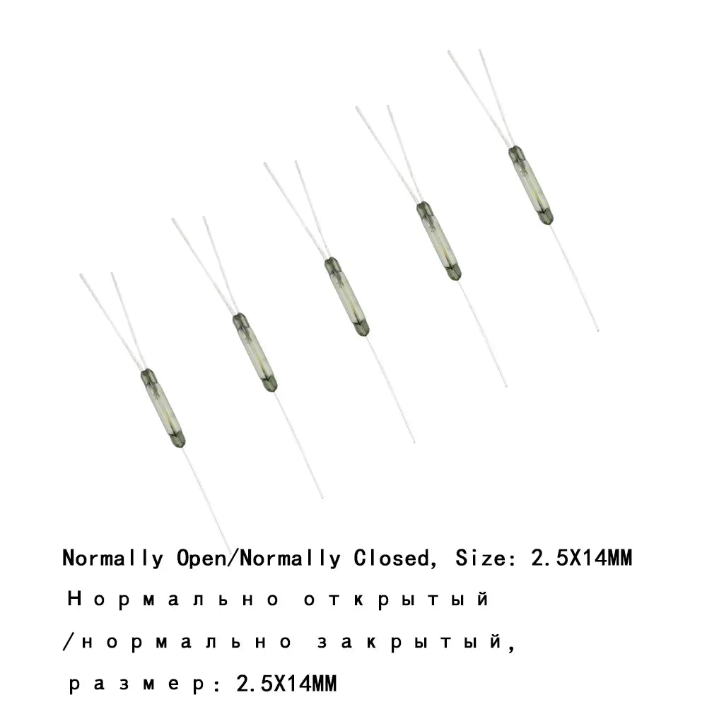100pcs Reed Switch Magnetic Switch Normally Open Normally Closed NO NC Magnetic Conversion Sensor Induction Switch 4*28MM 1.8*10