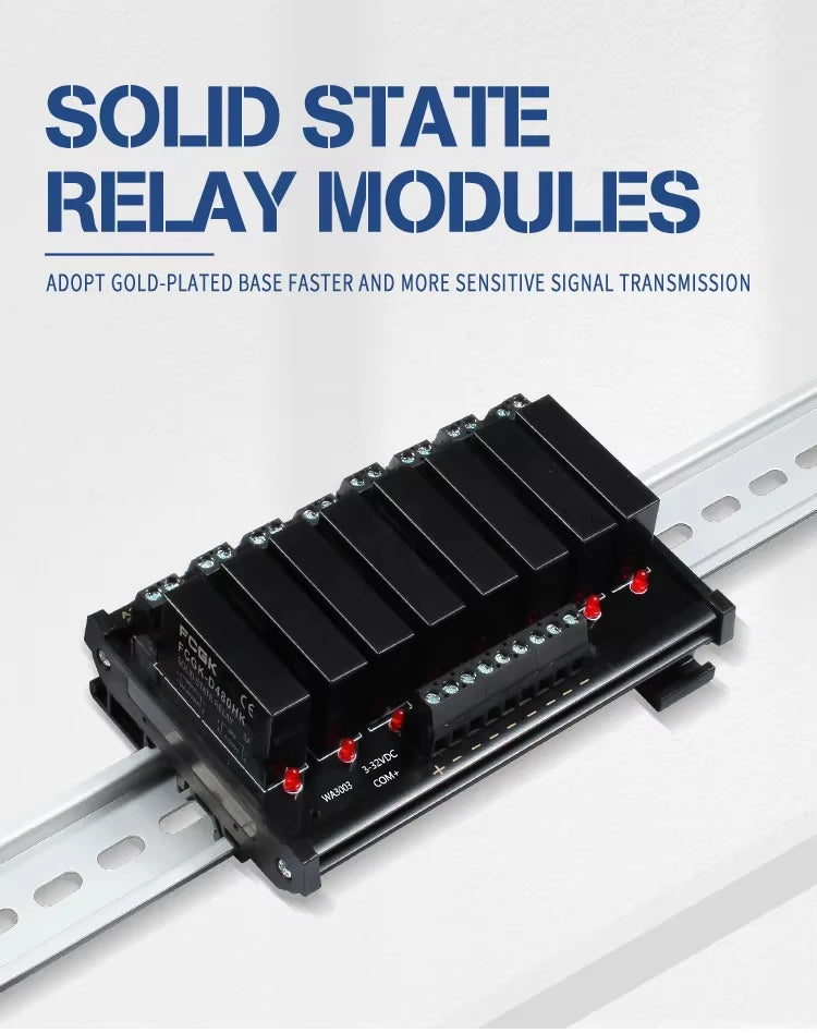 FCGK 1 2 4 6 8 Channel Solid State Relay Module PNP OR NPN Board 5V 12V 24V 32VDC PCB DC TO AC SSR Module