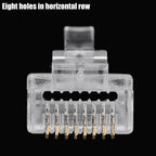 50-1Pcs RJ45 Pass Through Connectors CAT6 CAT5e Shielded Crystal End Gold-Plated 8P8C Crimp Ethernet Network Cable Modular Plug