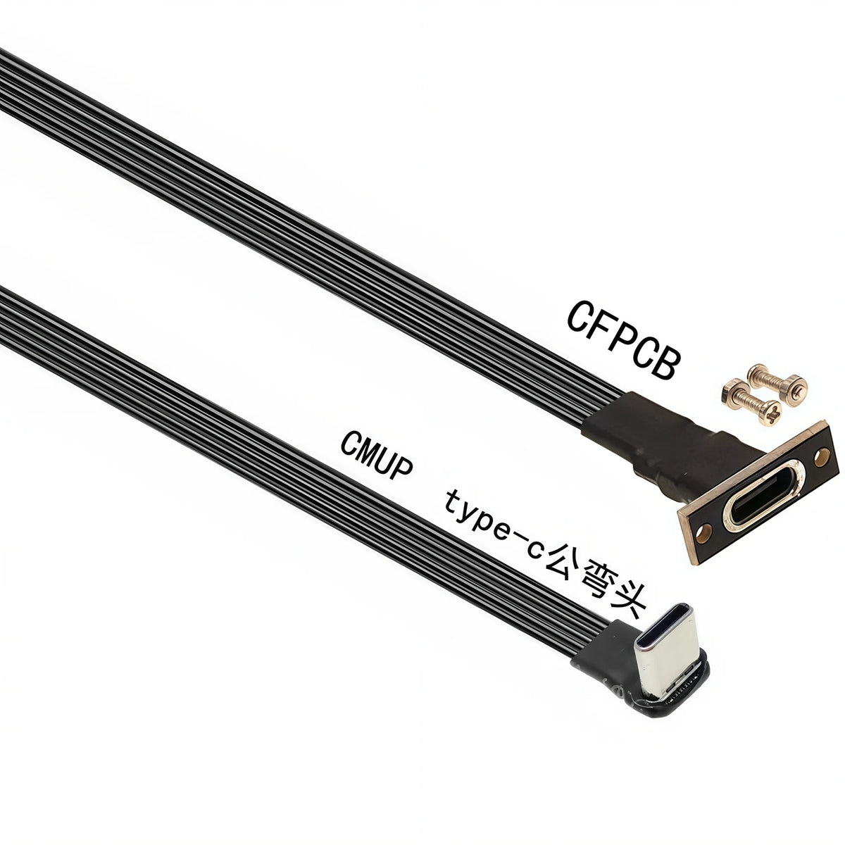 5CM 10CM 30CM USB 2.0 Type-C Flat Cable Extension FPC Cable USB 2.0 USB-C 90° Up/Down Angled Plug 5CM-1M