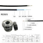 1-4PC BNC Male Female Plug Jack RF Coax Connector Crimp for RG316 RG174 RG58 RG142 Cable Copper Nickelplated With Drawing NEW