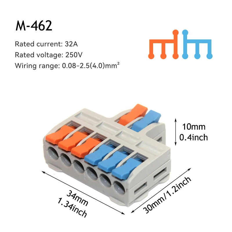 Mini Fast Wire Connector 1Pin 2Pin 3Pin Spliceable Hard Wire Direct Insertion Multi Input And Multi Output Fast Wiring Terminal