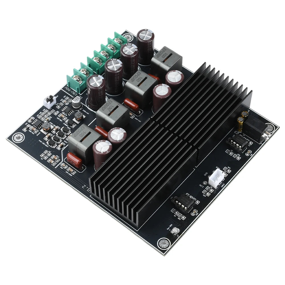 DC 19-50V HIFI Dual Core TPA3255 Stereo Amplifier Board 2 Channel 600W+600W Class D Digital Power Amplifier TL072 OP AMP