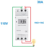 Electronic Weekly 7 Days Programmable Digital TIME Relay Timer Switch Control AC 220V 230V 12V 24V 30A Din Rail AHC30A  THC30A