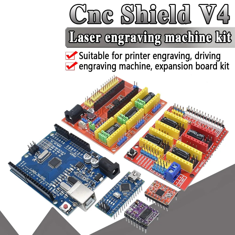 Cnc shield V3 engraving machine 3D Printe+ 4pcs DRV8825 driver expansion board for Arduino + UNOR3 with USB cable