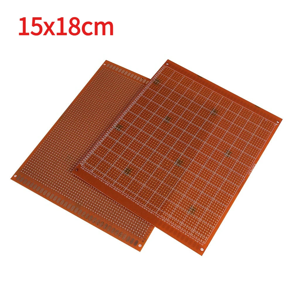 2PCS 10x15 10x22 12x18 13x25 15x18cm PCB Breadboard Protoboard Single-Side Universal Printed Circuit Boards Yellow DIY Soldering