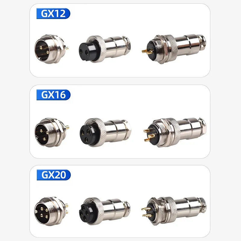 5pcs GX12 Aviation Connector 2 3 4 5 6 7 Pin Male Female M12 Connector Aviator Plug Socket