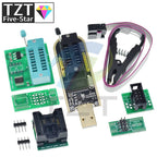 CH341A CH341B 24 25 Series EEPROM Flash BIOS USB Programmer Module + SOIC8 SOP8 Test clip + 1.8V adapter + SOIC8 Adapter DIY KIT
