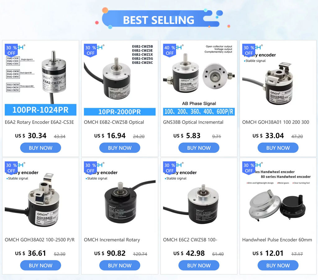 OMCH E6B2-CWZ6C Optical Rotary Encoder CWZ5G CWZ3E 5-24V 10~2500P/R 10 20 30 40 50 100 200 300 360 400 500 600 1000 1024 2500P/R