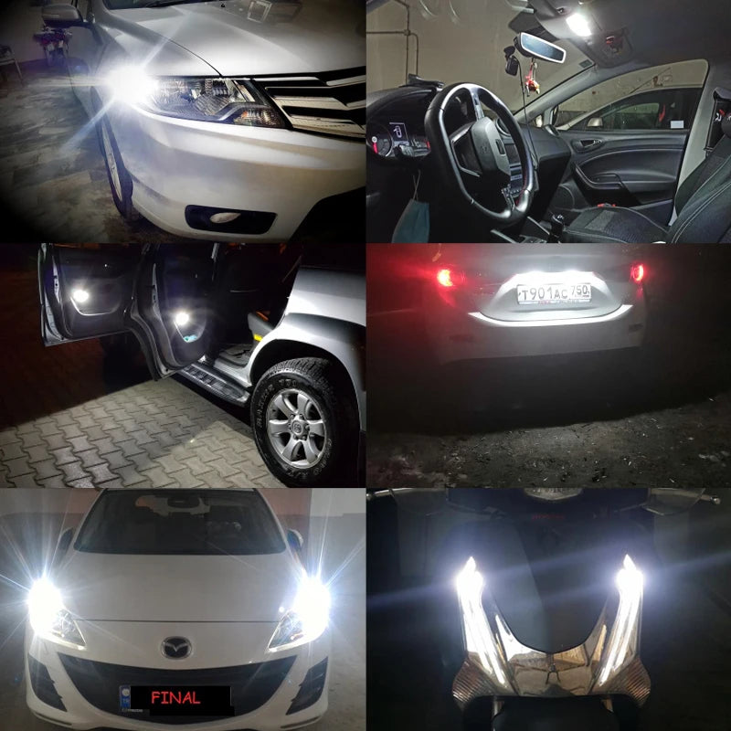 2x Upgraded W5W 2825 175  T10 LED CANBUS 12V 8W 950Lm Car Interior Side Light 194 3030 SMD Replacement for Cars Trucks