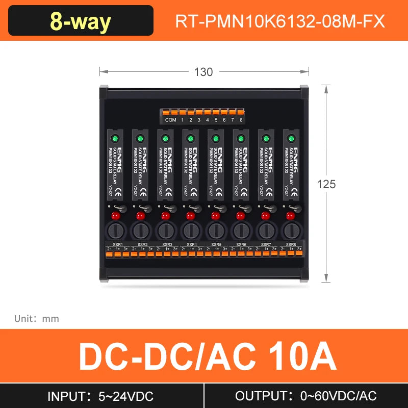 ENMG solid state optical isolated contactless 5~24Vdc Screw Inline relay 0-60V AC/DCdual-us module plc dc amplifier board module