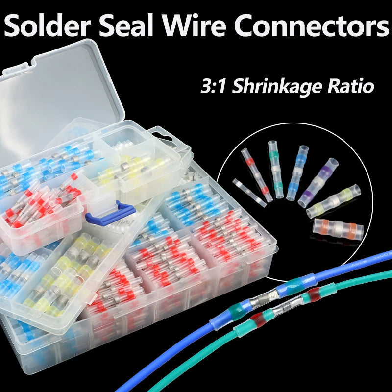 Solder Seal Wire Connectors 3:1 Shrinkage Rate Waterproof Electrical Cable Terminals DIY Heat Shrink Tube Electrical Butt Splice