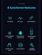 Car DSP Amplifier for Android Radio 16PIN Stereo HIFI Speakers Upgrade 4*50W Digital Audio Signal Processor BT APP EQ Adjustment