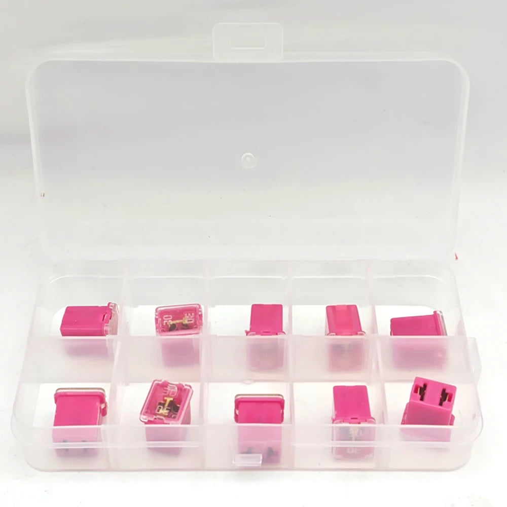 10pcs Box Jcase Fuse kit 20A/30A/40A Square Jcase Fuses Low Profile Box Shaped Fuse fusible for SUV Cars Trucks Boats Automotive