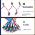 2026 50pcs WS2811 2811 IC RGB Full Color 12mm Pixels Digital Addressable 5V Dream Color LED Pixels Module IP68 Waterproof Light