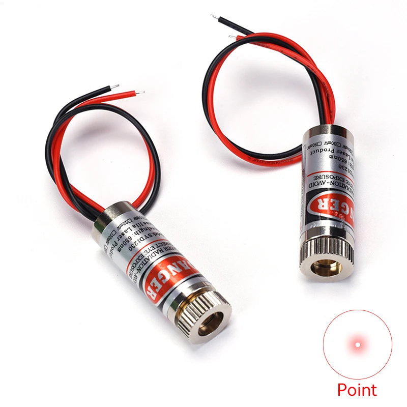 10Pcs/1PC 650nm 5mW Laser Module Head Industrial Class Point/Line/Cross Focusable Glass Lens Adjustable Laser Diode for Industri