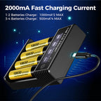 USB LCD Battery Smart Charger 1/2/4 Slots Dual For 18650 3.7V Rechargeable Lithium Battery For 1.2V NI-MH AA / AAA Battery