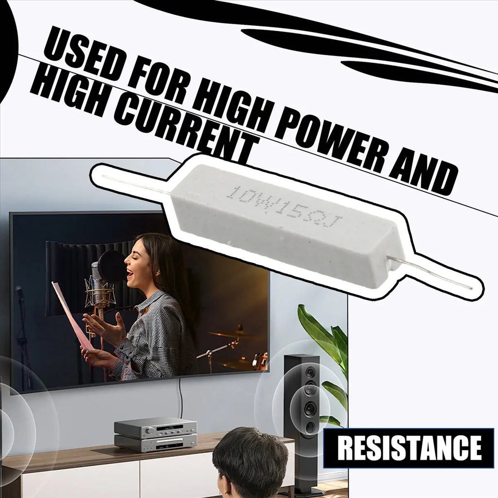 (FDDT) 5 Pcs 10W Watt 15 ohm 5% Wirewound Ceramic Cement Resistor