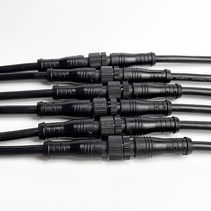 5/20Pcs M12 Metal Waterproof IP68 2/3/4/5/6/8 Pin Power Cable Wire Plug IP68 for LED Strips Male Female Connector 20CM
