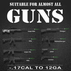 Powerful Green Bore Sighter Laser Bore Sight Kit with 32 Adapters fit 0.17 to 12GA Cal Multiple Caliber for All Gun Rifle Pistol