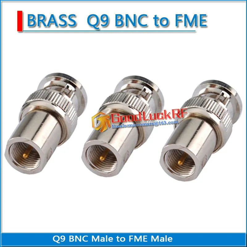 Q9 BNC Male to FME Male Cable Connector Socket FME - BNC Straight Nickel Plated Brass Coaxial RF Adapters