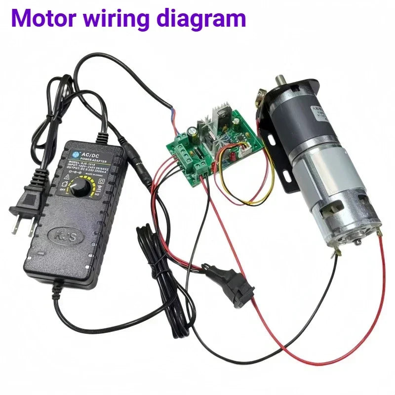 With the controller PGM42-775, this DC gear reducer motor offers adjustable forward and reverse rotation and has a high torque.