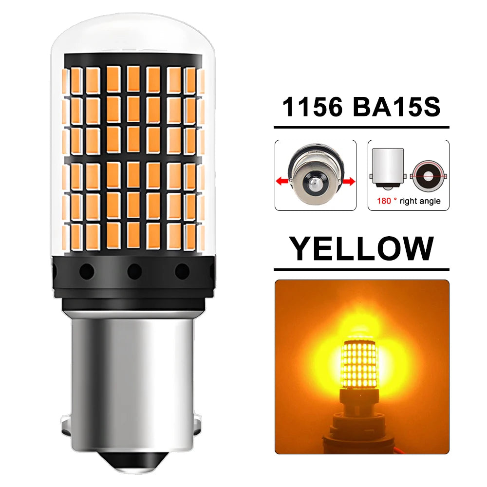 2-8 PCS CANBUS T20 7443 P21W PY21W 1156 BA15S BAU15S LED Bulb For 6500K White Car Turn Signal Tail Reverse Lights 2000LM 12V 24V