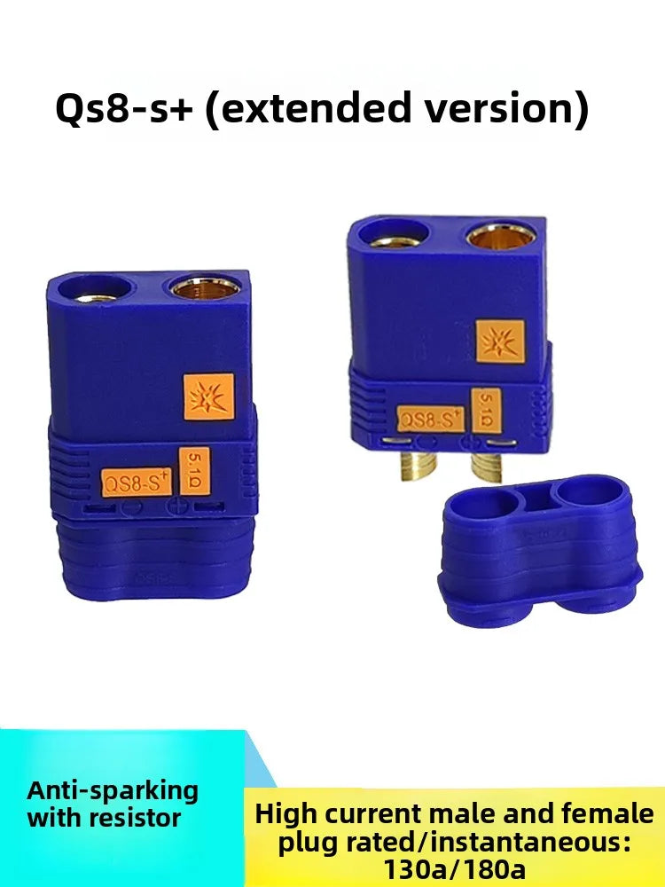 QS8-S/QS8-S+ High-Current Anti-Sparking QS8 to XT90 Adapter, Drone Lithium Battery Connector, Electric Vehicle Charging Plug