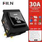 30A/250V Heavy Duty 4 Pin DPST IP67 Sealed Waterproof T85 Auto Boat Marine Toggle Rocker Switch with LED 12V 220V 30x22