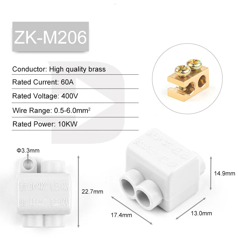 5PCS High Power Sistributor ZK/T Type 60A/80A/100A  without disconnection Quick Wiring Terminal Block Junction box Connector