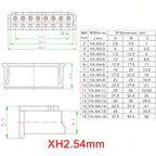YanXi 10PCS SH1.0 1.25 ZH1.5 PH2.0 XH2.54 Connector Female Plug 2/3/4/5/6/8/9/10/12Pin With Cable Terminal Wire 10/20/30cm