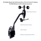 Ecowitt WS68 4-in-1 Wireless Solar Powered Anemometer Sensor, Measure Wind Speed, Direction, UV, Light - Sensor Only