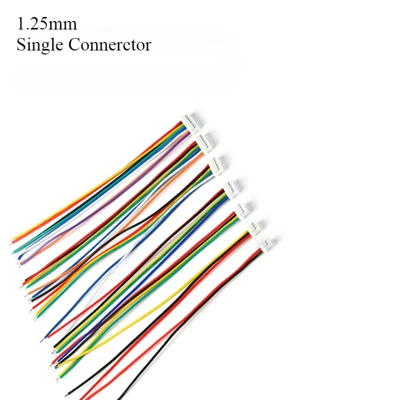 10pcs SH1.0/1.25 ZH1.5mm XH2.54/PH2.0mm Single Head Male Plug Connector 2P/3/4/5/6/7/8/9/10Pin 10cm 20cm Wire