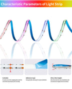 5V 12V 24V Smart SPI RGBIC LED COB Strip Light WS2811 Addressable Programmable Full Color Flexible Lights Bar White/Black PCB