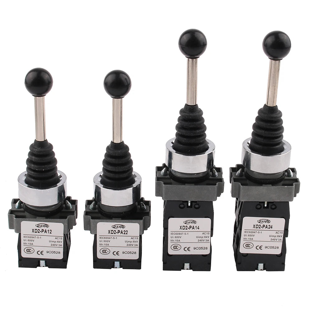 2NO 2 Position Latch XD2-PA12 PA14 Rocker Joystick Controller Spring Return Rotary Cross Switches Reset PA22 PA24 4NO 4Position