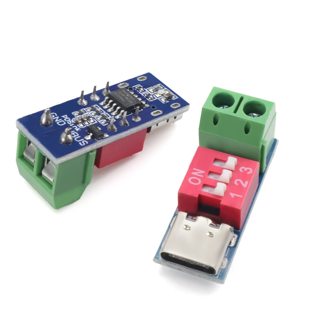 Type-C PD QC Trigger Module 5V 9V 12V 15V 20V DIP Switch Adjustable 100W Decoy with Screw Terminal for Power Bank Router DIY