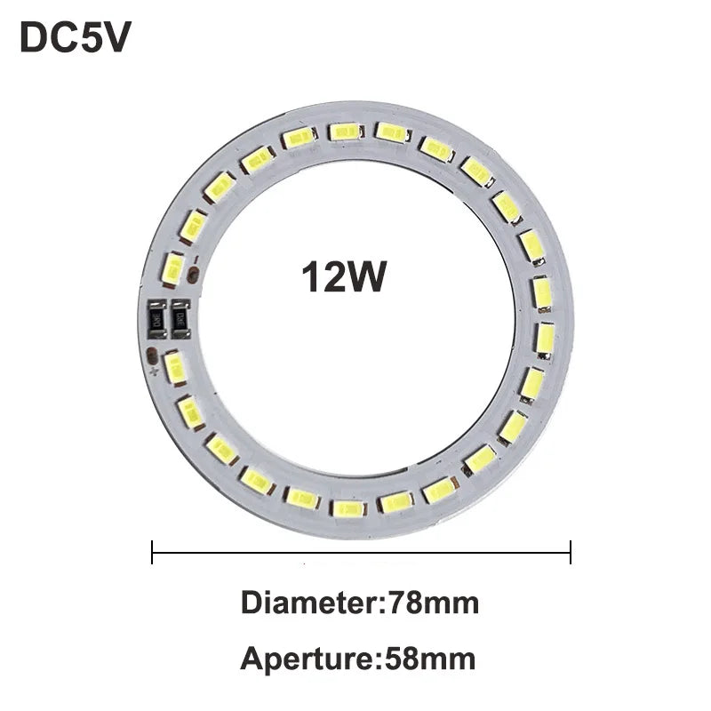 1Pcs USB Plug DC5V LED Light Source SMD5730 LED Light Beads Ring Chip with Black 1.5M Switch Cable 5W 10W 12W White /Warm Light.