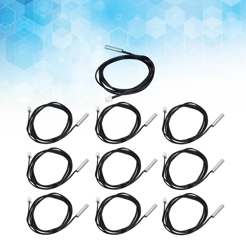 10Pcs Thermistor Sensor NTC Temp Temperature Probe 5x25mm Cylindrical Head for Measuring10K B3950