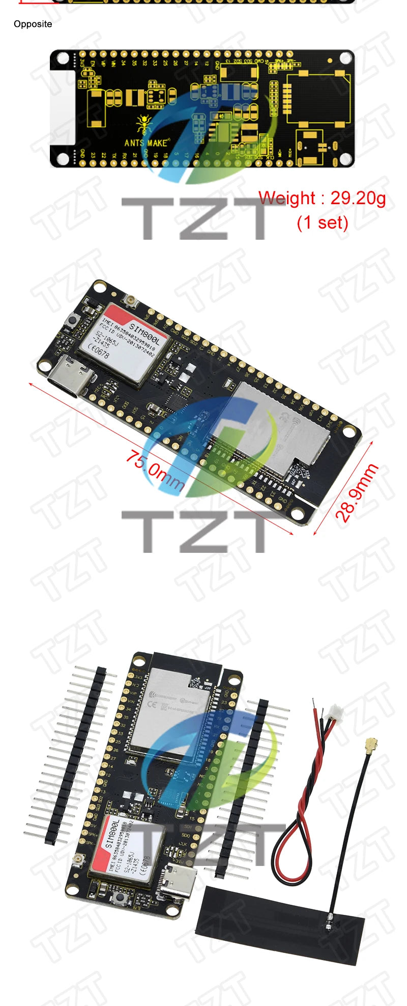 GREATZT TTGO T-Call V1.3 ESP32 Wireless Module SIM Antenna SIM Card SIM800L Module And GSM/GPRS Antenna for arduino
